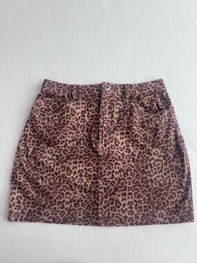 BB Dakota Leopard Print Faux Suede Mini Skirt Women’s Size 4 Y2K Grunge